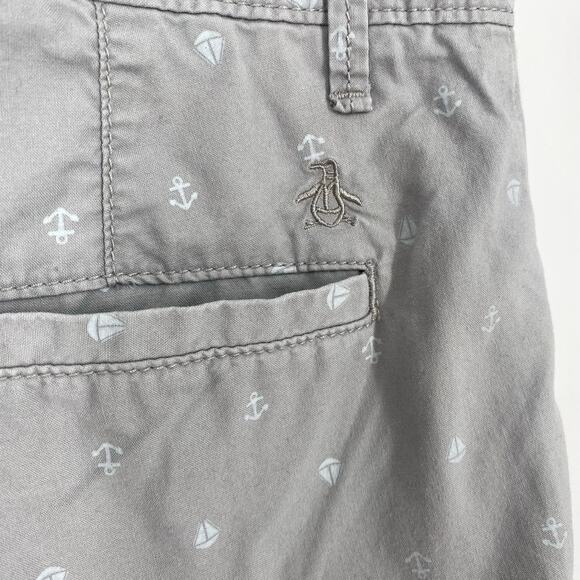 Penguin Shorts Men’s 34 Nautical Print Coastal Cruise Vacation Beach Resortwear - Picture 6 of 9